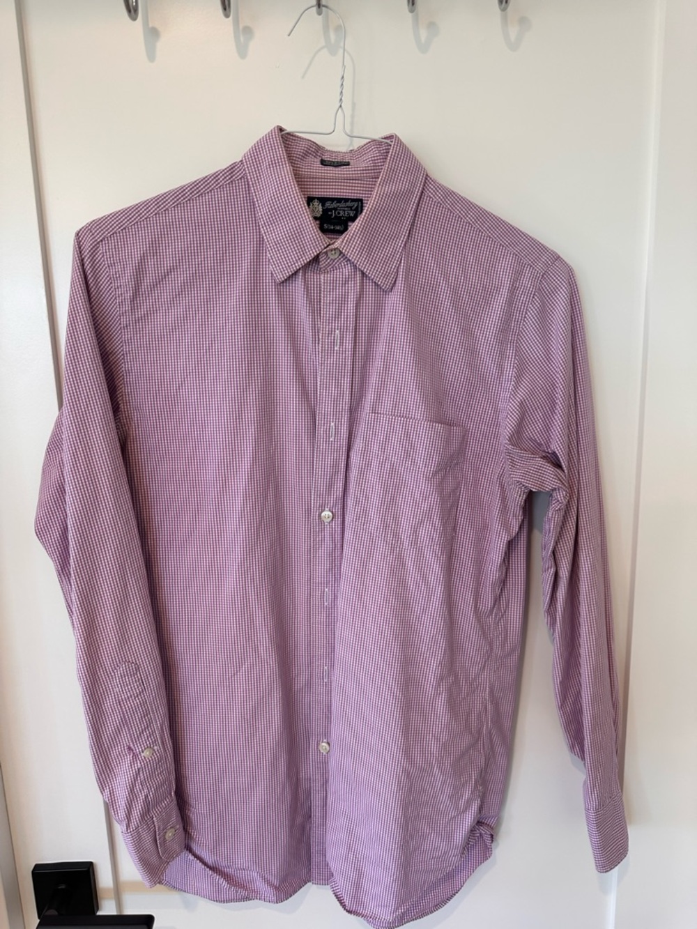 J. Crew Men's Lavender Gingham Button-Up Shirt